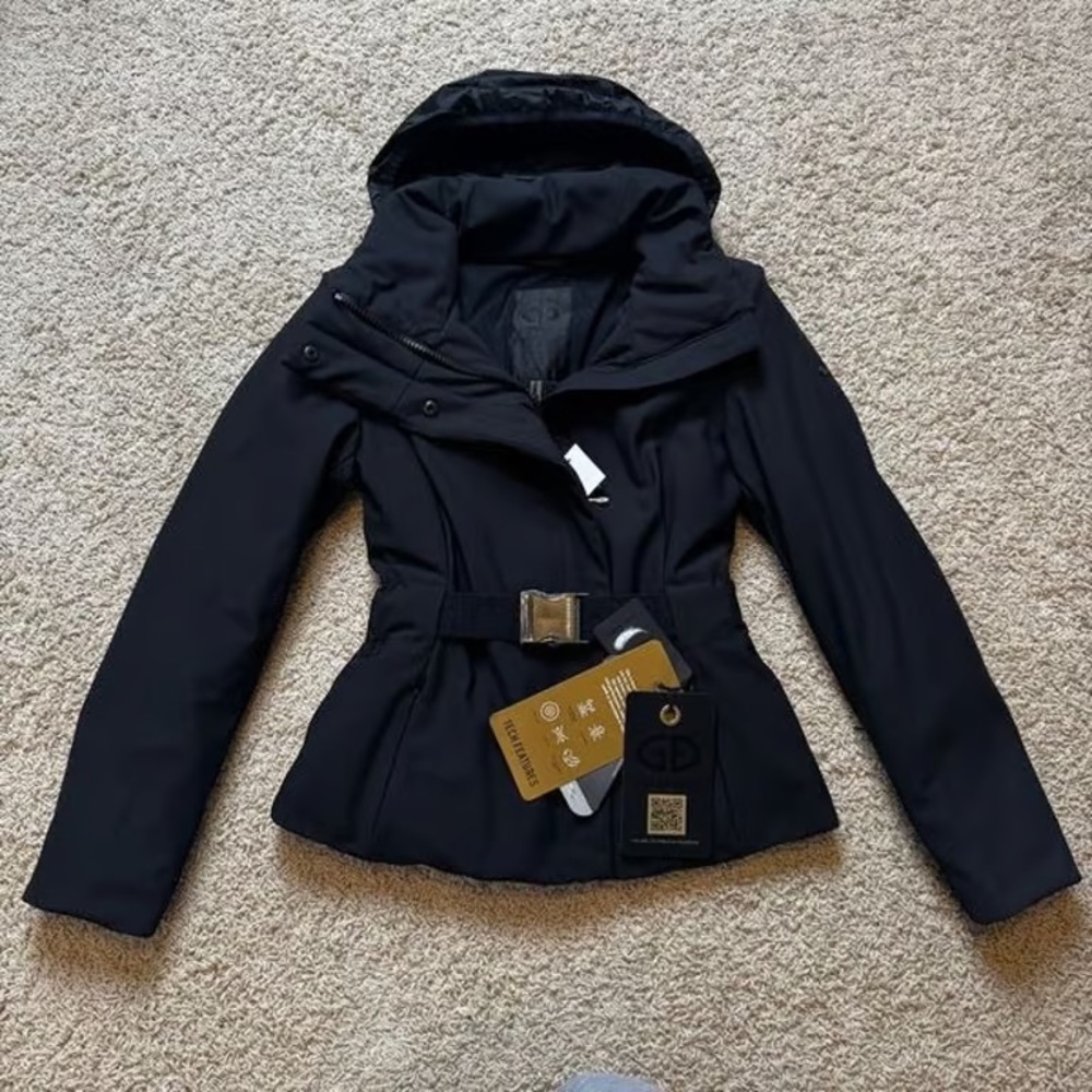 Goldbergh Black Hooded Belted Puffer Jacket